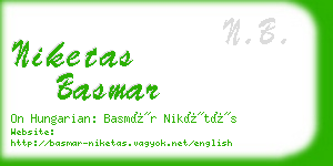 niketas basmar business card